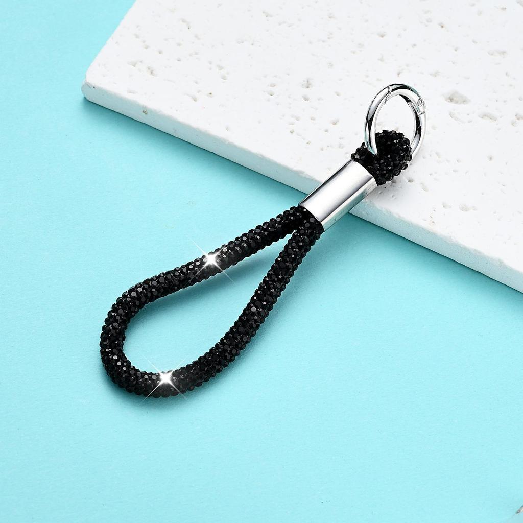 Laccio da polso per telefono con strass alla moda - Portachiavi con ciondolo a diamante anti-smarrimento.