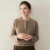 Women's Cashmere Cable Knit Sweater - Lazy Style, Solid Color, Long Sleeve