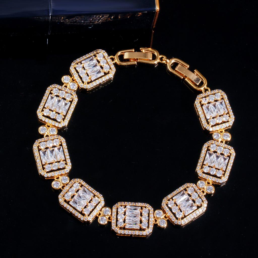 Micro-Inlaid Zircon Ladder Zirconium Bracelet Full Of Diamonds.