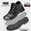 Winter Black Ankle Leather Safety Shoes Men Waterproof Shoes Thermal Cotton Boots