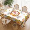 Thanksgiving Table Set Pumpkin Sunflower Tablecloth - Durable Polyester Rectangular Tablecloth With Leaves.