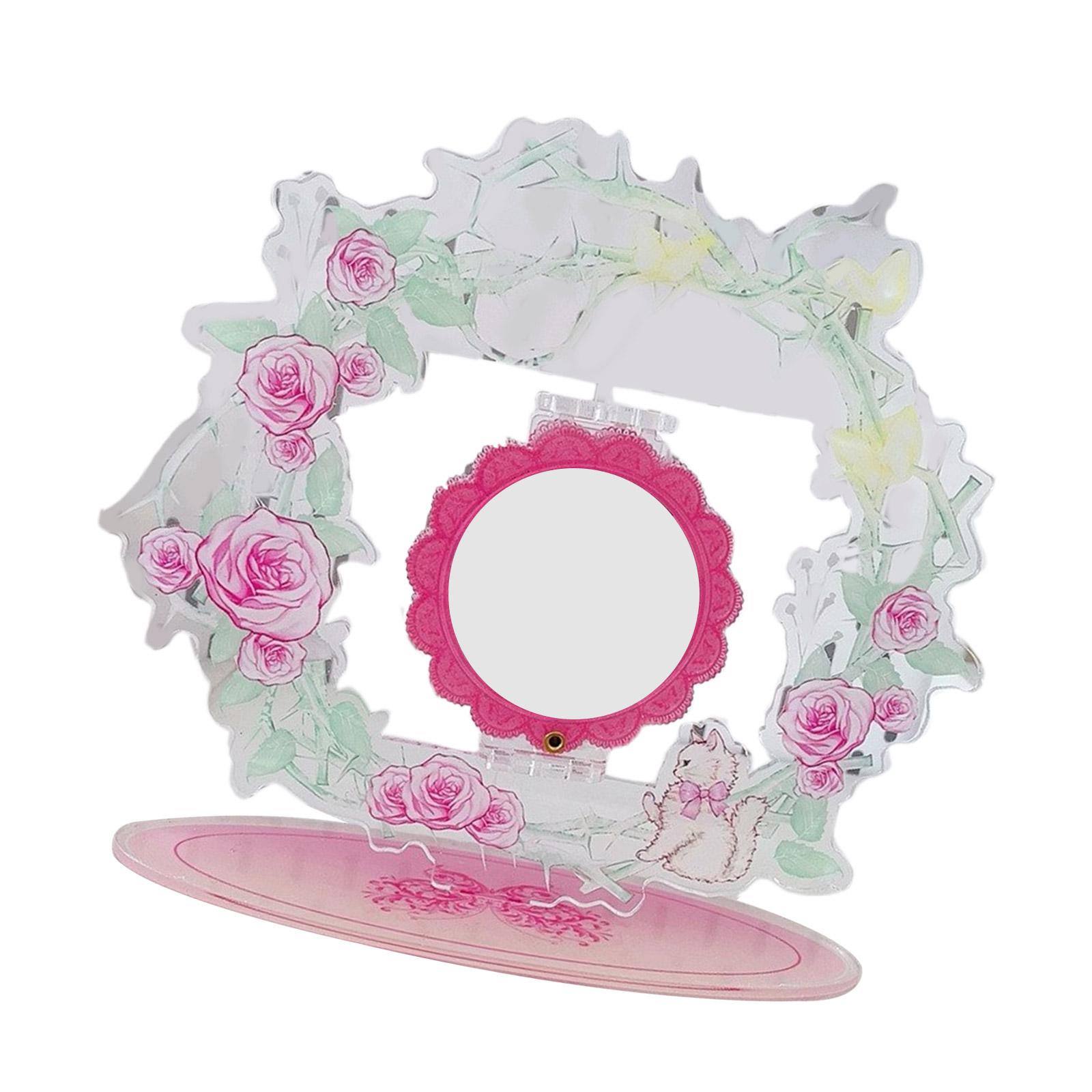 

Прочная акриловая подставка для брошей с вращающимся дизайном, компактная настольная витрина для ювелирных аксессуаров розовый