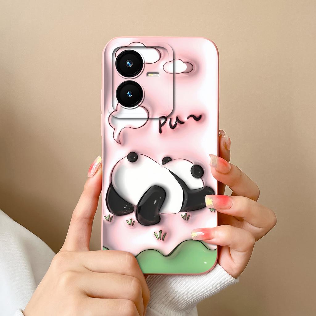 Case For Vivo Y22 Y22S Cover Camera Lens Protector For Vivo Y 22 Soft Liquid Silicone Cartoon Phone Back Covers For Women Man