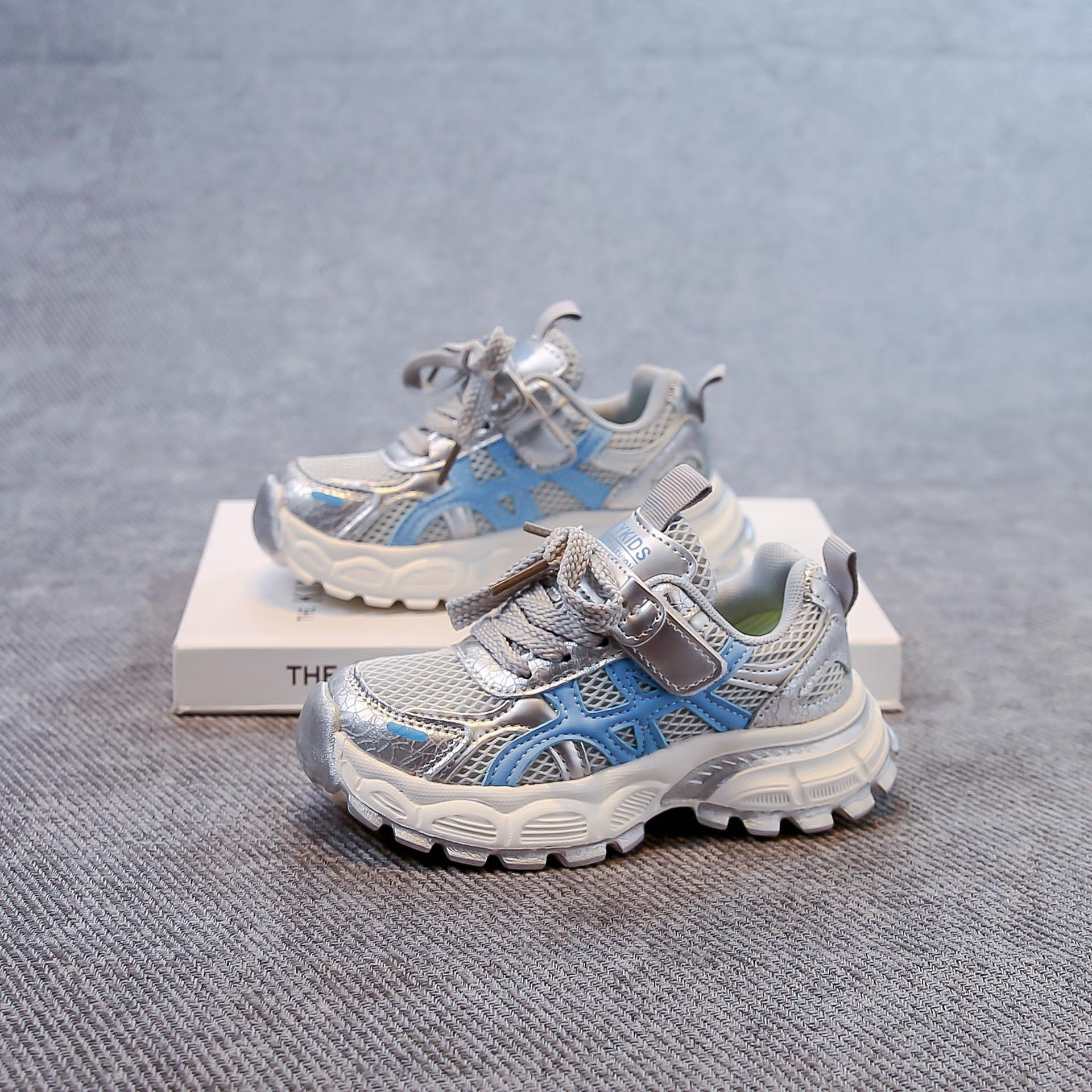 

Children s mesh dad shoes 2025 spring and autumn new middle-aged and older children s male casual shoes student sports shoes versatile trendy shoes 30 синий