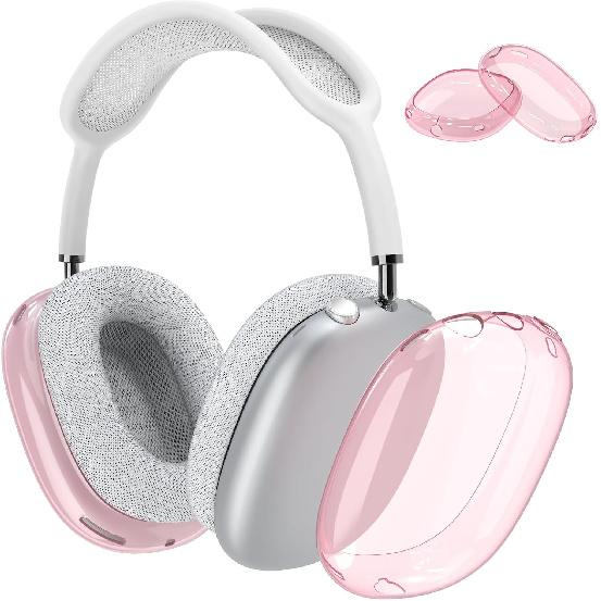 Case Cover for AirPods Max Headphones, Clear Soft TPU Earcup Cover for AirPods Max, Anti-Scratch Transparent Accessories Skin Protector for Apple