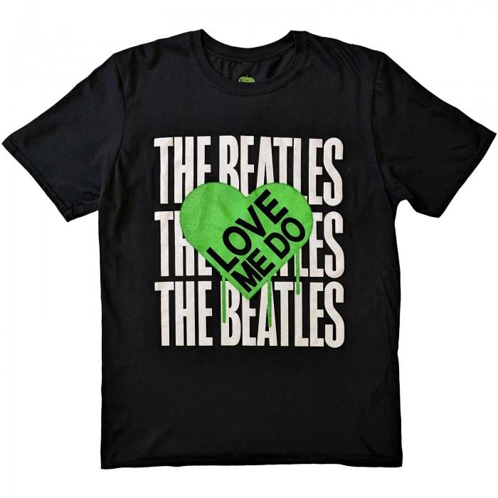 The Beatles Unisex Adult Love Me Do Graffiti Heart T-Shirt