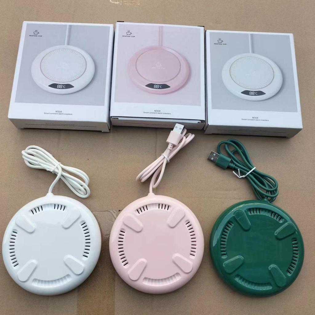 Three-Level Adjustable Temperature Cup Warmer with Insulated Coaster - 55 Degrees Constant Heating.