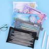 Ins Pencil Bag Korean Version Stationery Storage Bag Portable Net Pen Bag  Men's and Women's