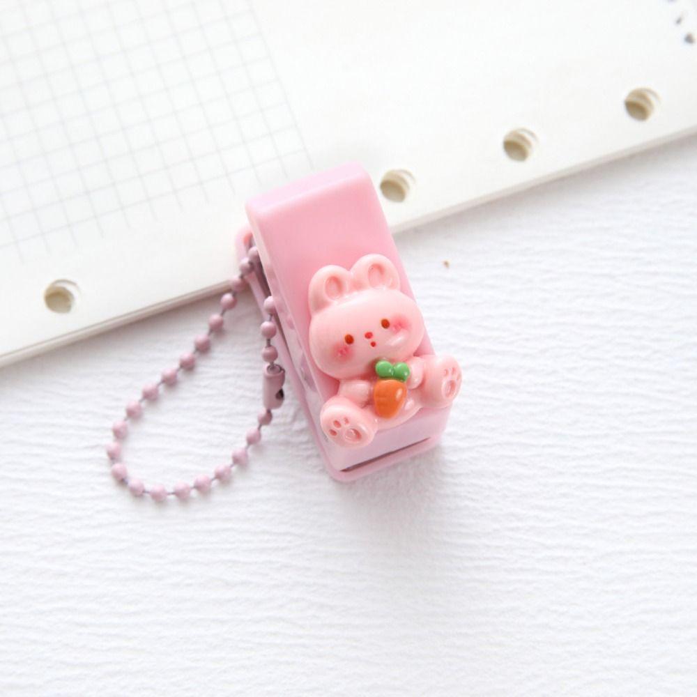 

1 Hole Cute Hole Puncher Round Hole Single Hole Punch Creative Mini Paper Puncher School Supplies pink-rabbit carrot