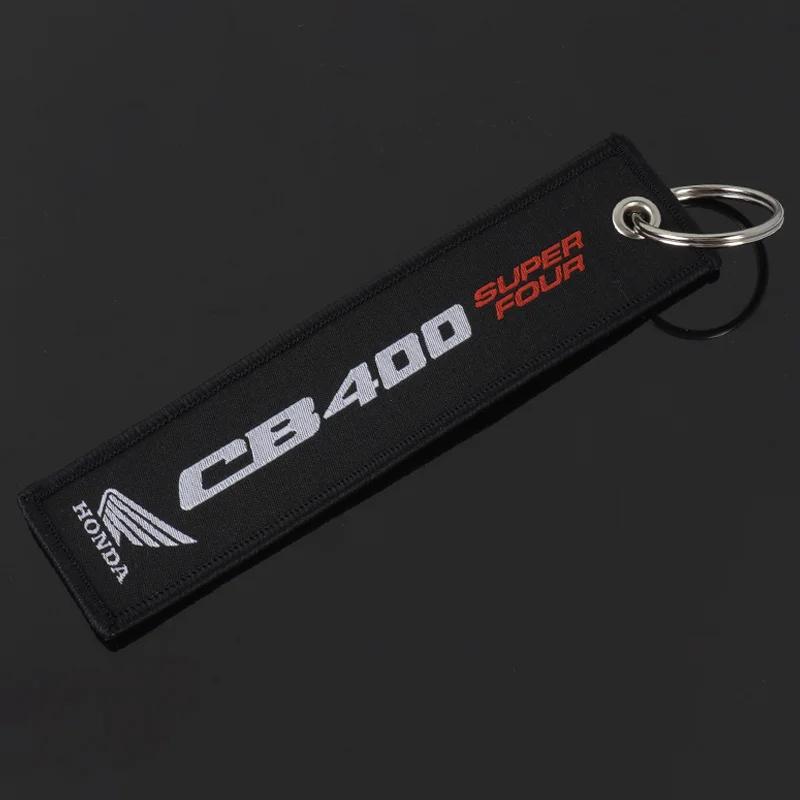 Motorcycle Embroidery Keychain Keyring For Honda Jazz Fit Avancier Crv Accord Pilot City Prelude Mugen Power XR-V CB400 CB650 RA4