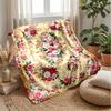 Elegant Rose Floral Design Theme Blanket Lightweight Warm Flannel Blanket Decorative Throw Blanket for Home Decoration