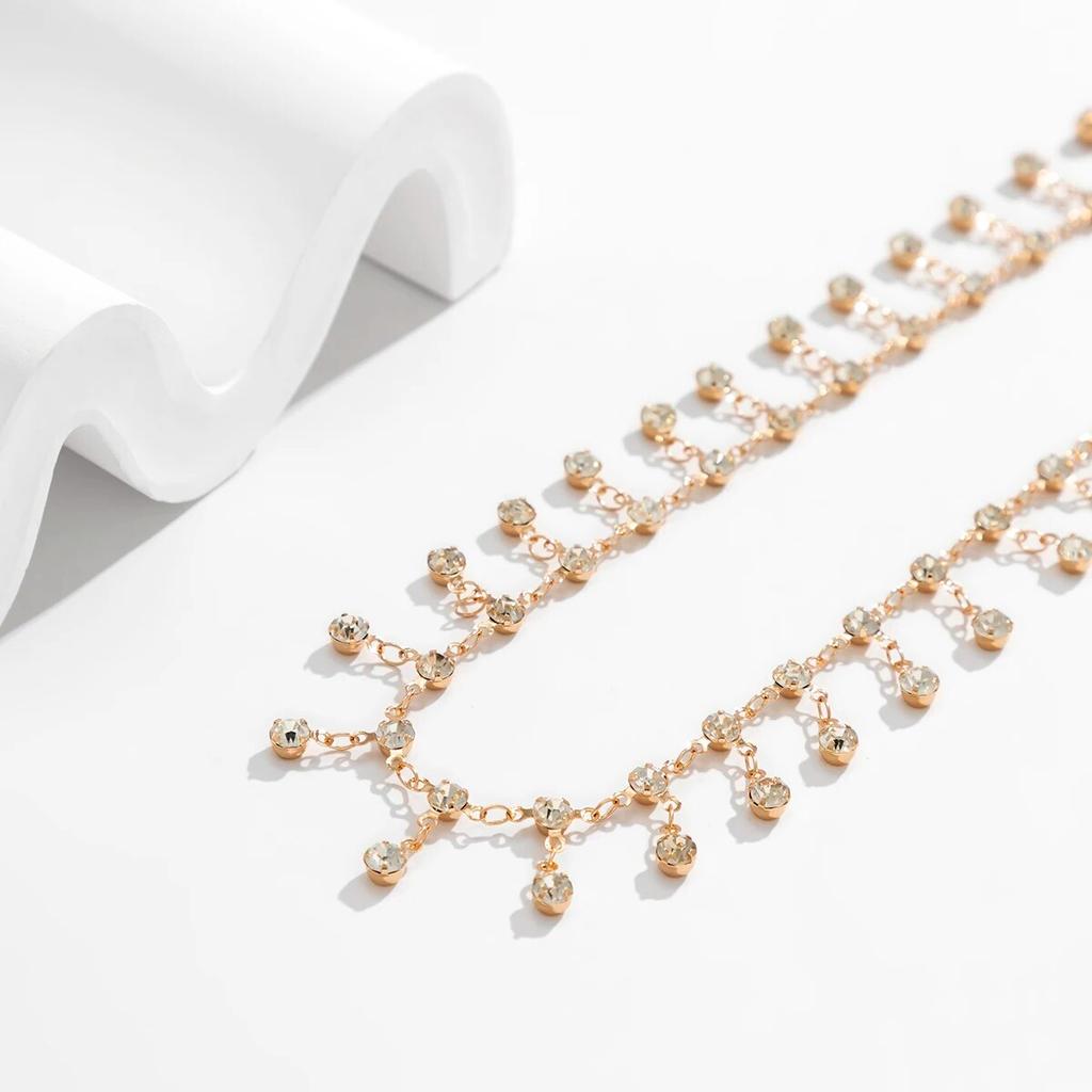 Sexy Aesthetic Sparkling Rhinestone Belly Waist Chain for Women Summer Bikini Tassels Body Jewelry Beach Festival Accessories