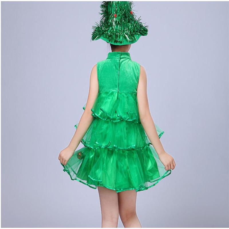 Christmas Children's Costume Girls Christmas Tree Dress Performance Costume Green Elf Kindergarten Performance Costume Little Tree