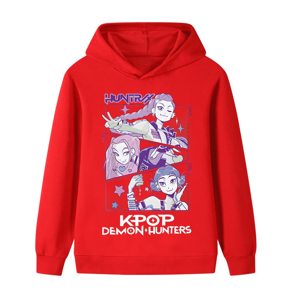 B1198 Kids Boys Girls Kpop Rumi Zoey Mira Print Long Sleeves Hoodie