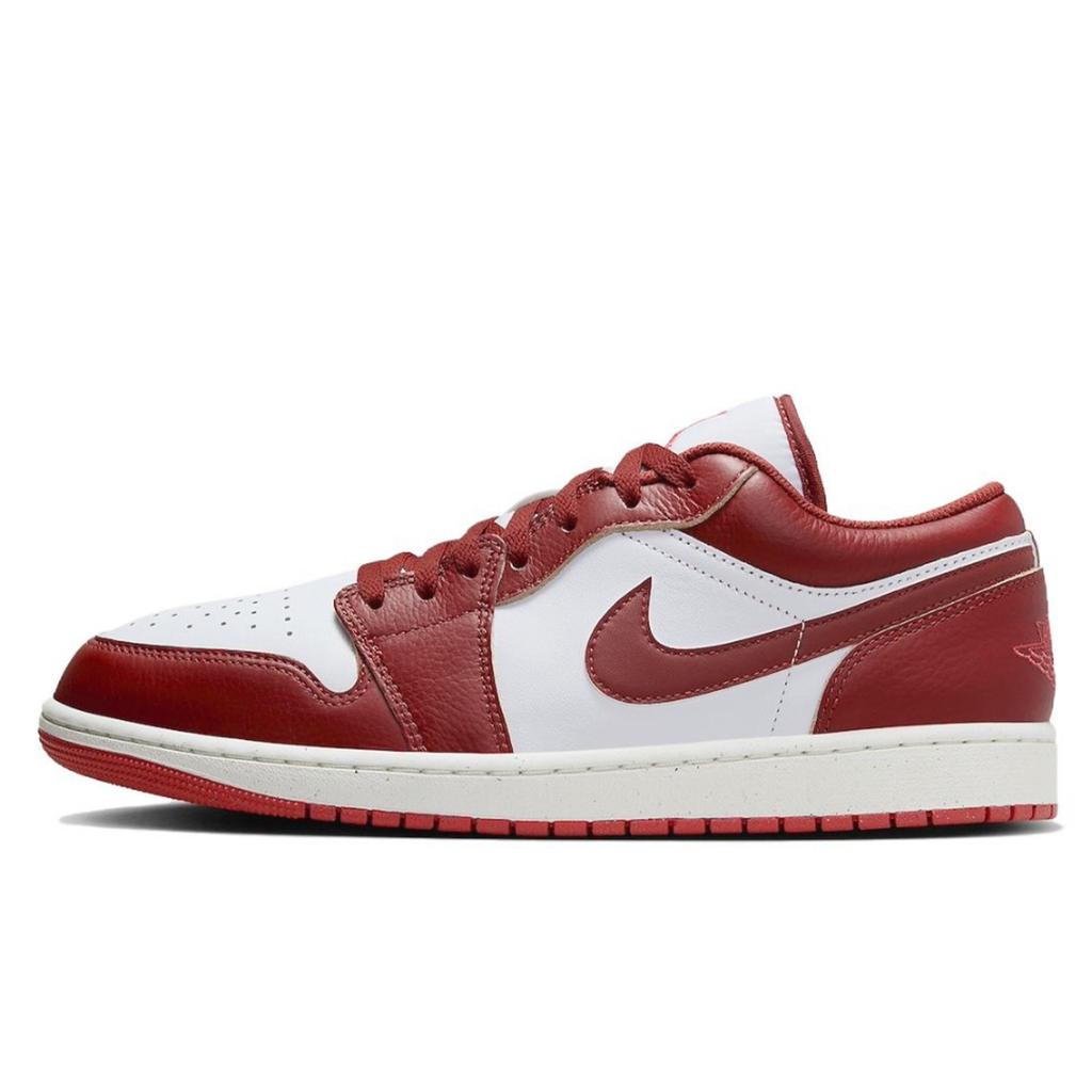 Jordan Air Jordan 1 Abrasion Resistant Abrasion Resistant Low Top Vintage Basketball Shoes GS White Red FJ3465-160(Team40-)