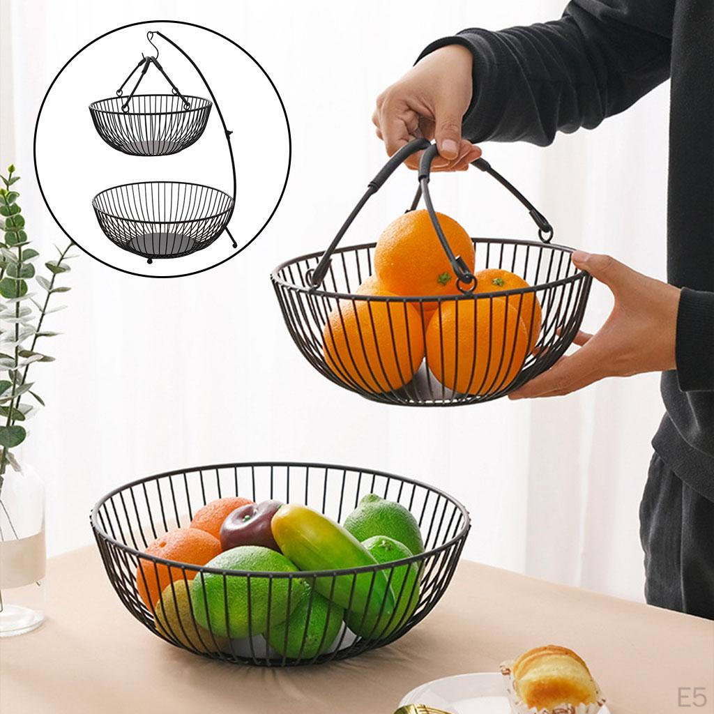Creative 2-Tier Fruit Basket Bowl Storage Shelf Display Standing Multipurpose for