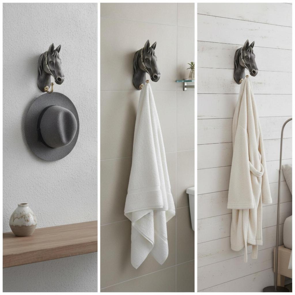 Horse Head Wall Hook Vintage Handmade Look for Closet