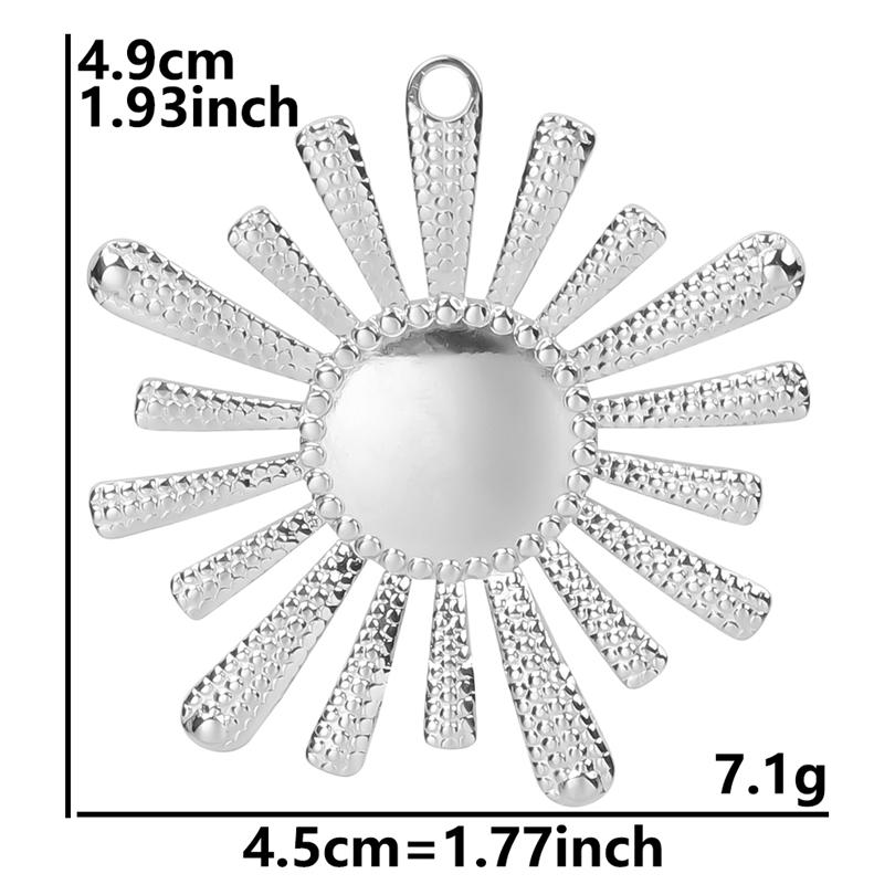 5pcs/Lot Silver Color Le Soleil Pendentif Stainless Steel Charm Pendants For Jewelry Making Supplies Metal Sun Charms Decoration