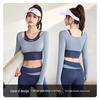 Juyitang Slim-Fit Shockproof Color Block Two-Piece Yoga Apparel (Bra-Free)