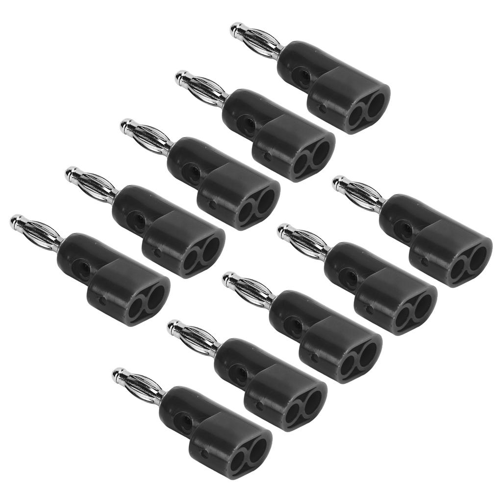 10 Stück 4mm Stapelbare Bananenstecker Lötlose Bananenstecker für SicherheitszubehörSchwarz