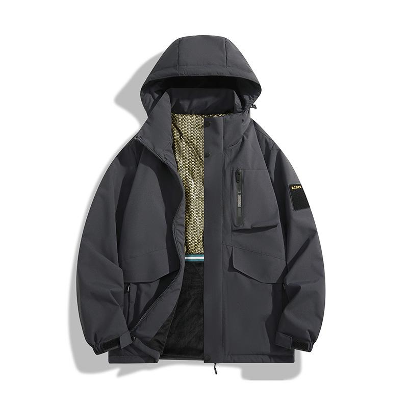 Men's Trendy Autumn Windbreaker: Stylish, Three-Proof, Warm Workwear and Casual Cotton Jacket for Couples