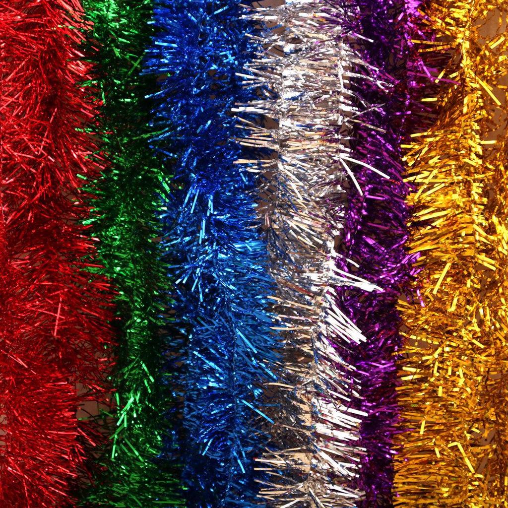Christmas Tinsel and Garland Ornaments for Holiday Tree Decoration