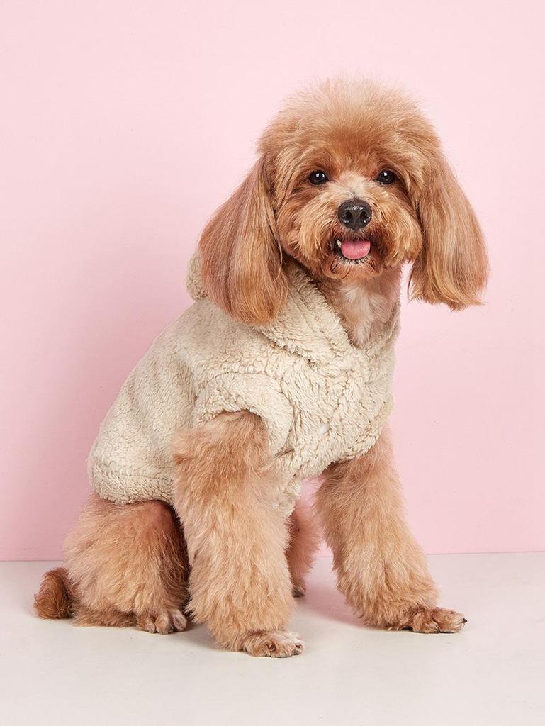 Classic Teddy Bear Plush Pet Costume with Bear Ears - Soft, Comfortable, Leather Tag for Small Dogs Like Chihuahuas.