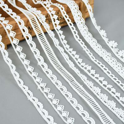 5 Yards/lot Weiß Baumwolle Bestickt Spitze Trim Bänder Stoff DIY Nähen Handgemachte Handwerk Materialien Kleidungsstück Kleidung Zubehör
