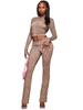 2026 Women Printed Hooded Long Sleeve Crop Top & Flare Pants Two Piece Set Slim Fit Thumb Hole Y2K Streetwear Tracksuit