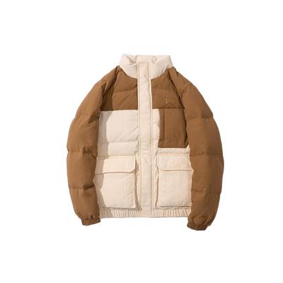 Série Tendance Sport Broderie Logo Fermeture Éclair Cachée Doudoune Épaisse Homme Vêtement d'Extérieur Marron AYMS061-6