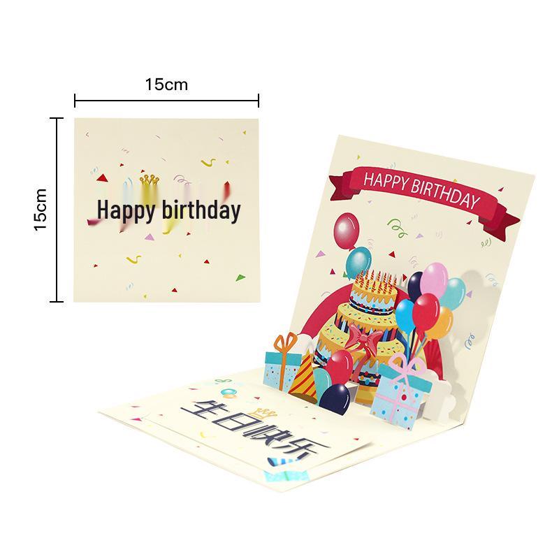 3D Pop-up Birthday & Invitation Greeting Card | Handmade Festival & Employee Blessing Card