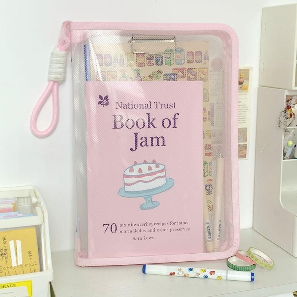 

Large Capacity Stationery Bags Macaron Style Test Paper Bags New Portfolio Bag File Storage розовый