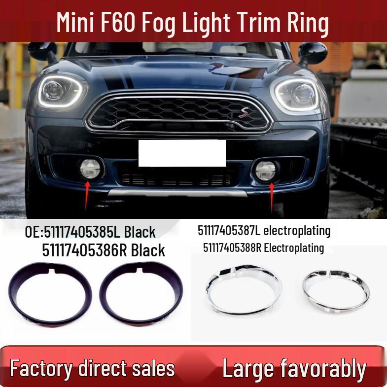 BMW MINI F60 Front Fog Light Trim Ring 51117405385/86 Black (Left)