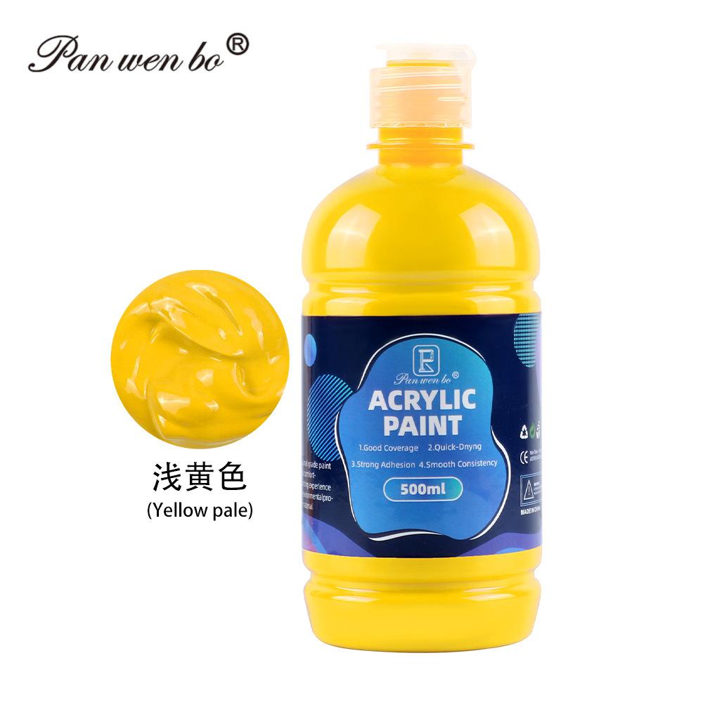 12 Färger Stor Partipack Akrylfärg(500 ml/17 oz) Flaskor, Canvas, Stenar, Trä, Tyg, Keramik, Giftfria för Konstnärer och Vuxna