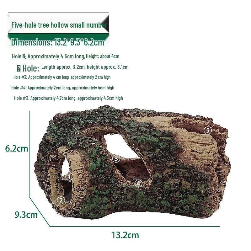 Aquarium Landscape Resin Tree Stump Cave for Reptiles, Fish, and Shrimp