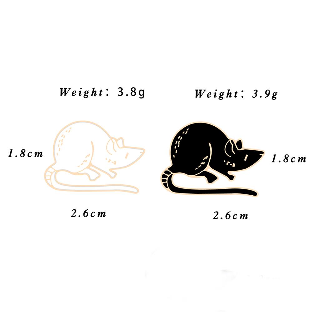 Couples Black White Mouses Brooches Enamel Cute Long Tailed Rats Badges Pins Clothes Bags Jewelry Accessories Gifts For Children