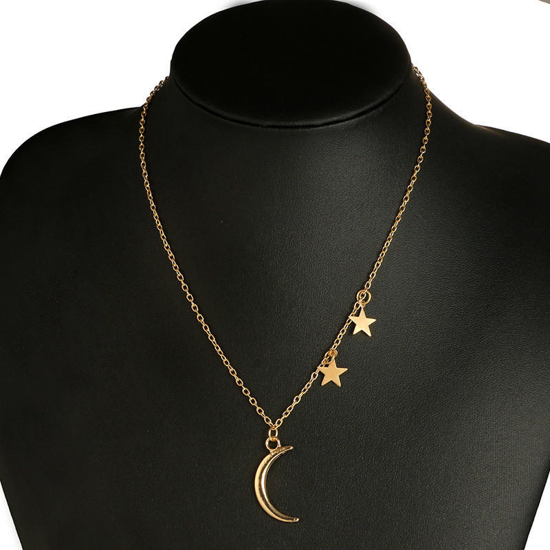 Fashion Holiday Beach Spa Crystal Jewelry Drop Water Moon Shape Chains Necklace