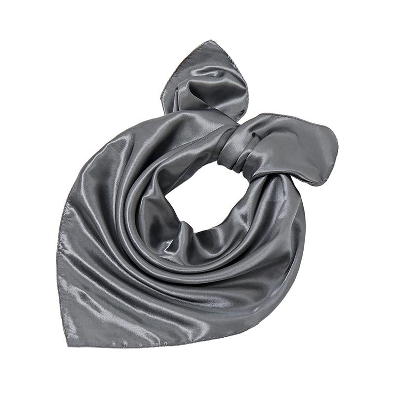 Fashion Satin Silk Square Scarf For Muslim Women Solid Color Soft Bandana Ladies Headband Casual Scarves 60*60Cm