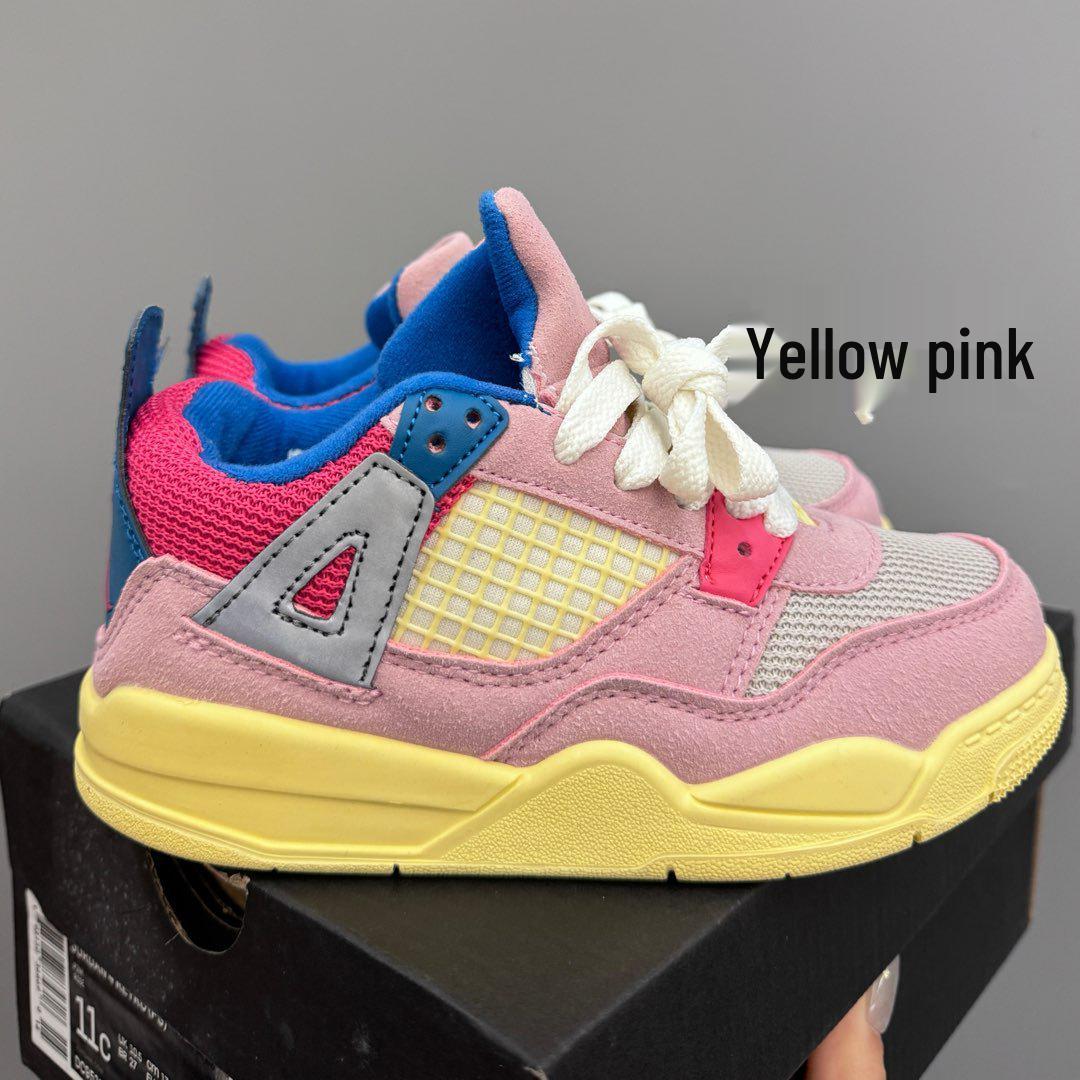 

Унісекс баскетбольні кросівки AJ4 2025 року для дітей та батьків 31 жовтий/рожевий