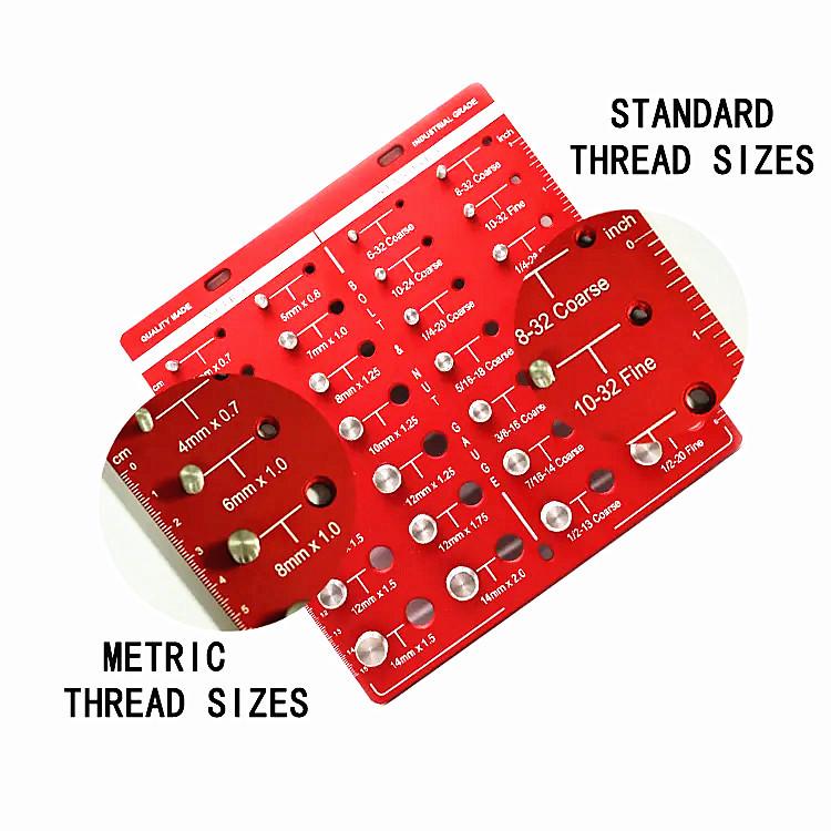 28-Hole Screw Nut Bolt Thread Checker, Metric & Imperial Gauge