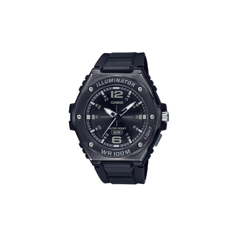 

Casio 100 meters waterproof depth and elegant quartz movement resin strap Japanese and Korean watch men s watch black dial MWA-100HB-1AV чёрный