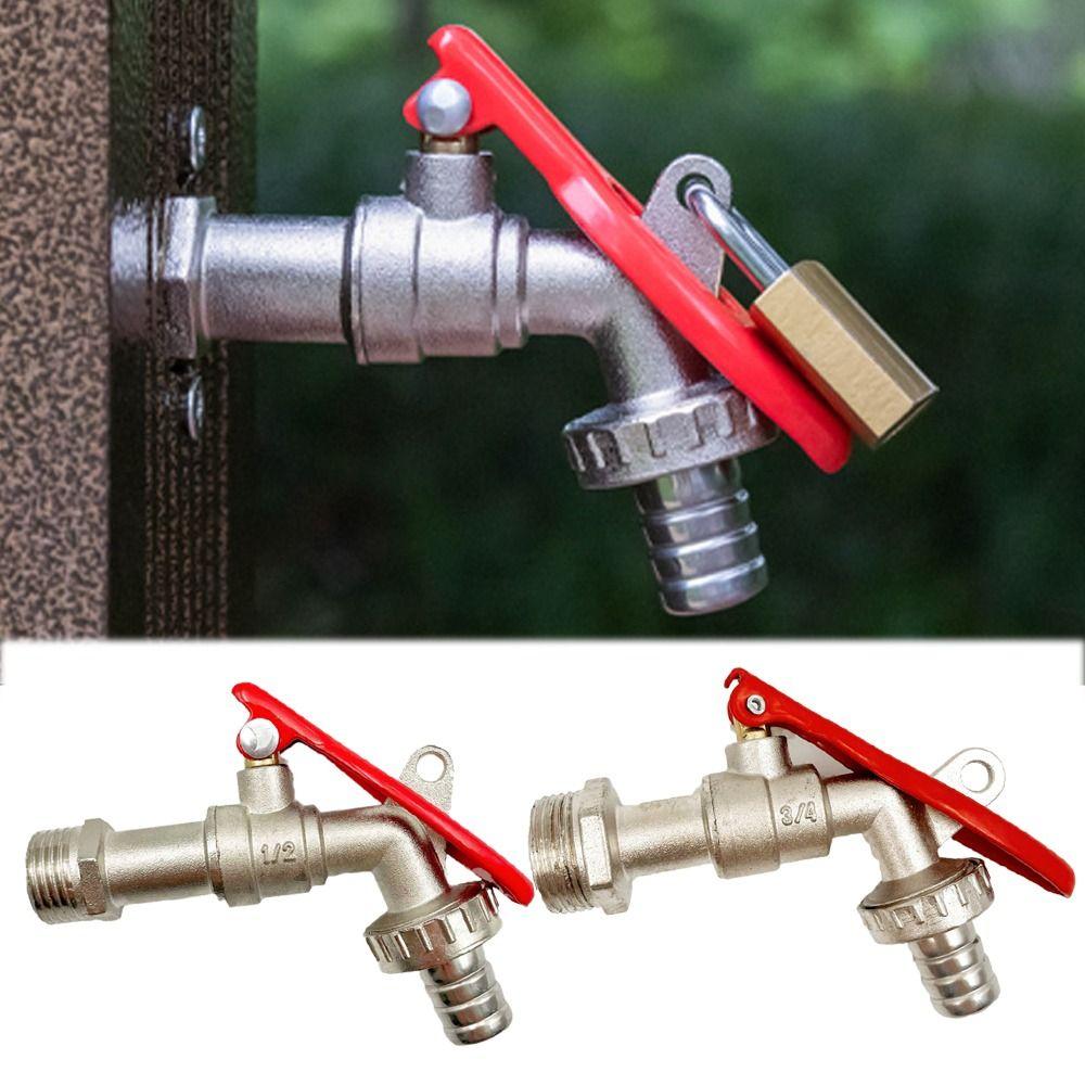 With Lock Water Tank Connector 1/2 Inch 3/4 Inch Thread Water Tap Universal Lockable Faucet