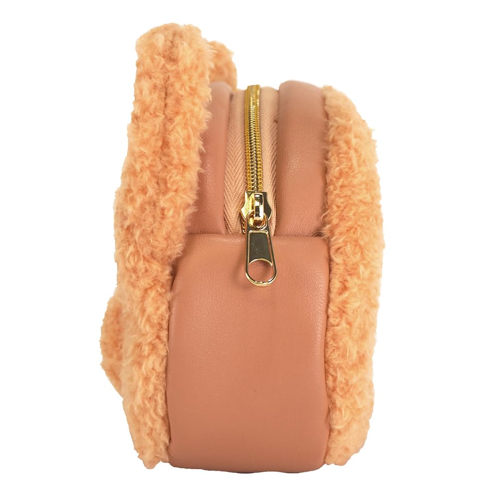 Sunlemon Fluffy Watton Pouch Fox BR 14 X 5 X 11 Cm Miscellaneous Goods and Small Items Case with Gusset and Zipper Animal Fox P-9462