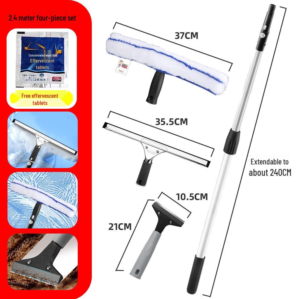 Telescopic Glass Cleaning Squeegee - Professional High-Rise Window Cleaner