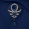 European and American Temperament Water Drop Brooch Retro Crystal Brooch Light Luxury High-end Pin Clothes Accessories