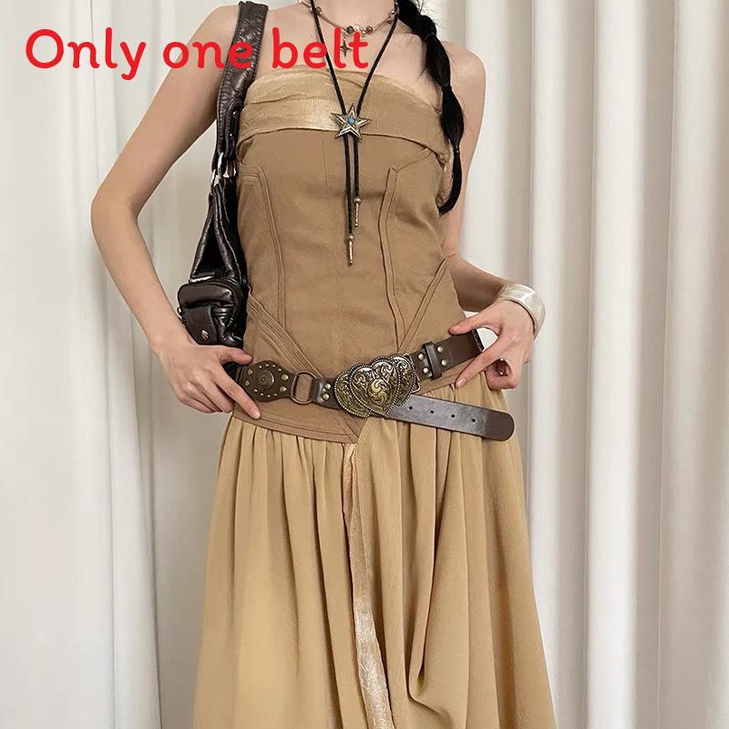 Bohemian Waist Belt For Women Pu Leather Vintage Corset Accessory For Dresses And Jeans