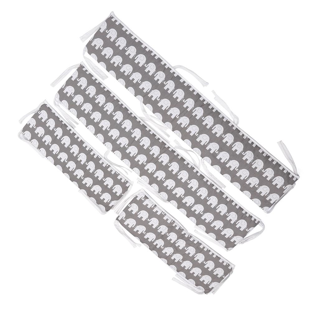 4 ks Chránič do postýlky Proti nárazu Měkký Odnímatelný Bavlna Bezpečný Prodyšný Bezpečnostní Chránič do postýlky pro Plný