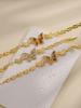 FanSibao 3 Zircon Inlaid Butterfly Bracelets for Women Exquisite Gold Plated Jewelry