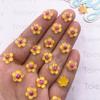 50pcs Resin Mini Colorful Smile Sunflower Art Nail Flat Back Yellow Flower Rhinestone Appliques DIY Scrapbook Crafts Accessories