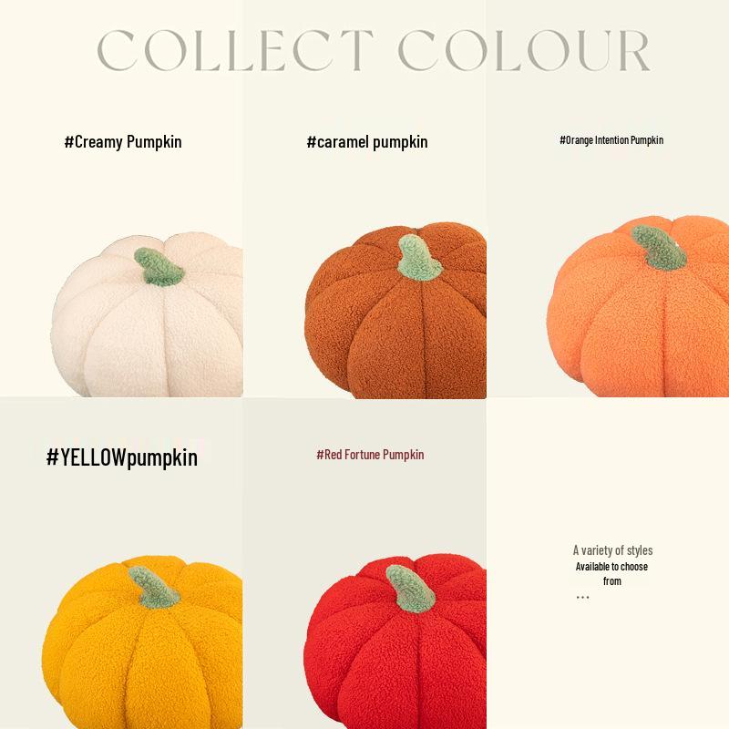 Knitted Plush Pumpkin Pillow for Living Room & Office
